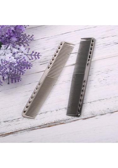 Shineyee Masaj Ve Saç Uzatma İçin 2'li Çelik Tarak - İnce Ve Geniş Dişli, Ergonomik Tasarım, Gümüş Renk