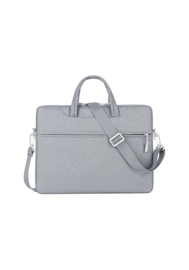 Vkemall Gri Su Geçirmez Ofis Çantası - 15.6" Tablet Dizüstü Bilgisayar Kılıfı, Çizilmeye Dayanıklı, Omuz Kemerli Gri