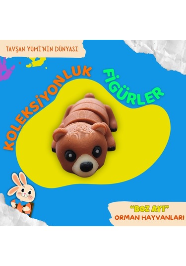 Tavşan Yumi Orman Hayvanları Koleksiyonu- 4 Parça 5-7 Cm Hareketli Oyuncaklar Ve Bilgilendirici Kartlar "