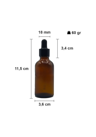 Afracam Amber 50 Ml Kapaklı Dropper Damlalık Cam Şişe 6 Adet Siyah