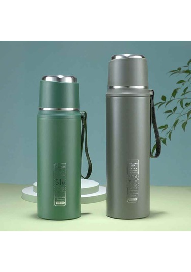 Kapris Çift Katlı Paslanmaz Çelik Termos Gri 1 Litre Kap-294 Siyah