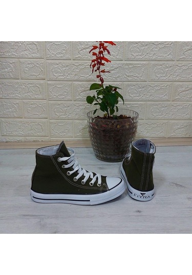 Fiyra 555 Haki Uzun Unisex Sneaker Keten Spor Ayakkabı 001