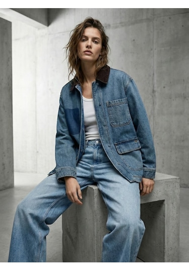 LTB Elıa Gömlek Yaka Önü Cepli Mid Indigo Denim Ceket Mavi