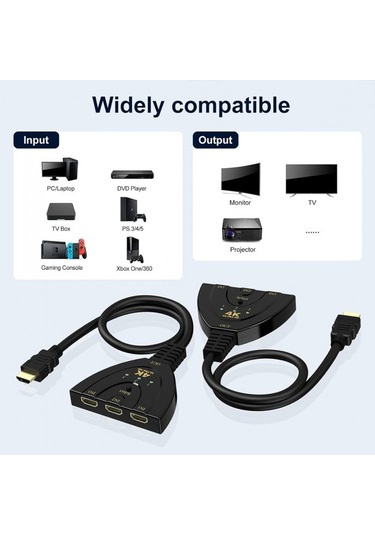 Hdmi Splitter 3 Port Hdmı 4k Ultra Splitter 3 Girş 1 Çıkış Hd Splitter