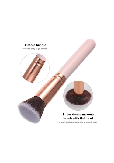 Moveevo Fondöten Fırçası Düz Üst Parlatma Fırçaları Yelpaze Kontur Pudra Fırçası Aydınlatıcı Allık Fırçası Makyaj Fırçaları