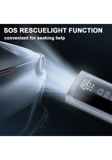 Vkemall Kompakt Kablosuz Akıllı Araç Lastik Pompa, 4 Modlu Çok Fonksiyonlu, Dijital Gösterge, Motosiklet Bisiklet Toplar İçin