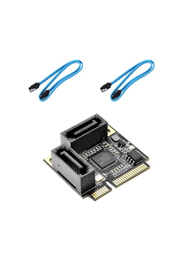 Xurunkeji Port Mini Pcı-e Pcı Express'ten Sata 3.0 Dönüştürücü Sabit Disk Genişletme Kartı Sata Kablosu İle Pc Bilgisayar İçin