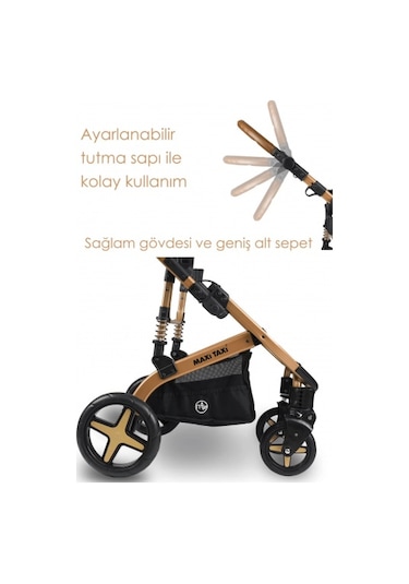 Maxi Taxi Fast Pro Alüminyum Travel Sistem Bebek Arabası Maxitaxi.019 Altın - Siyah