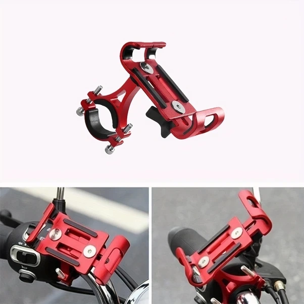 Hightower Alüminyum Alaşım Bisiklet Telefon Tutucu 4 Vidalı Ayarlanabilir Kelepçe Motosiklet Scooter Araç Gümüş Gri