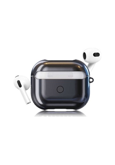 Noktaks - Airpods 3. Nesil Uyumlu - Kılıf Darbelere Karşı Dayanıklı Shockproof Silikon Kılıf - Siyah - T19612 Siyah