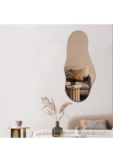 Salon Duvar Aynası Bronz Ayna Havana Ayna 50cm X 115cm Bronz