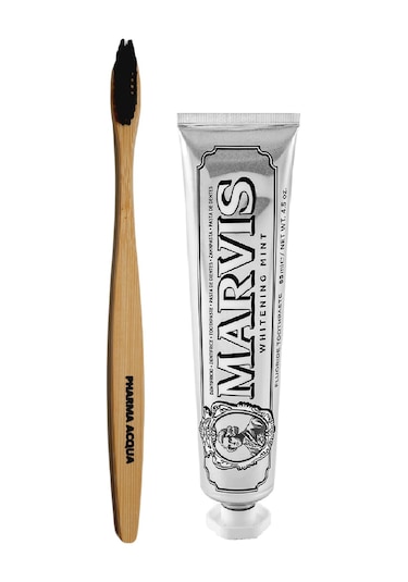 Pharma Acqua Bambu Diş Fırçası + Marvis Beyazlatıcı Diş Macunu 85