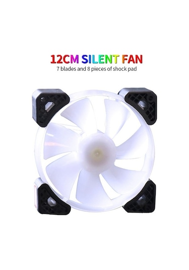 Didadodo 12cm Rgb Soğutma Fanı - Sessiz Hidrolik Yatak, Aura Sync, 1200 Rpm Beyaz Beyaz