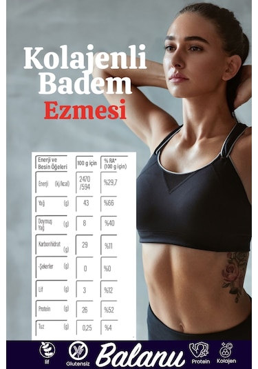 Balanu Kolajenli Badem Ezmesi 280gr X3 Adet