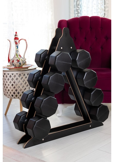 Ps Spor Standlı Ev Tipi Dambıl Seti 3 Kg + 6 Kg + 8 Kg + 10 Kg + Stand