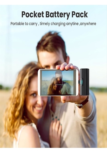 Çelikwork FP07 5000 mAh Type-C 20 W Ultra Hızlı Şarj Taşınabilir Powerbank Siyah