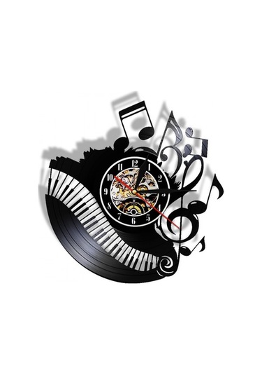 Primepickings 12 Inç Vinil Kayıt Duvar Saati Oturma Odası Moda Anahtar Not Iskandinav Saat Modern Minimalist A