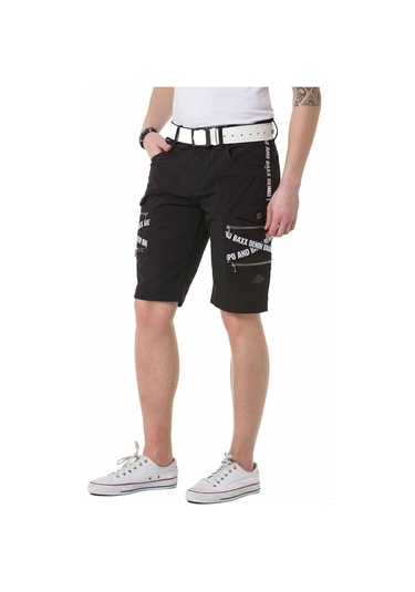 Ck253 Kargo Cepli Siyah Erkek Şort Haki