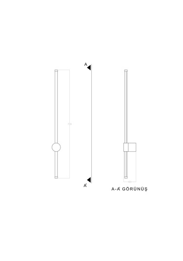 Voxlamp Rod Iı Led Duvar Aplik 70 Cm Siyah