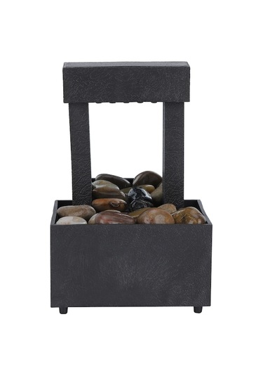 Usb Led Işıklı Masaüstü Şelale Fıskiyesi, Taş Dekorlu Ev Ofis Dekoru, Sakin Su Sesleriyle İç Mekan Aydınlatma