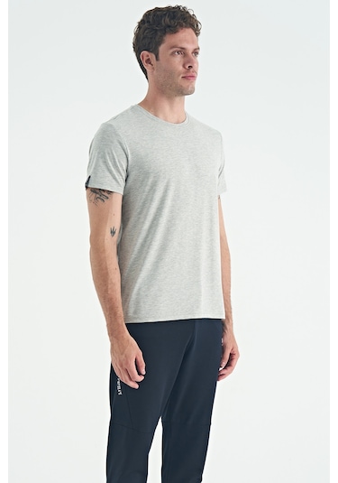 Air Jones Tommy Life Calvin Gri Melanj Basic Erkek T-shirt - 88245 GRI MELANJ