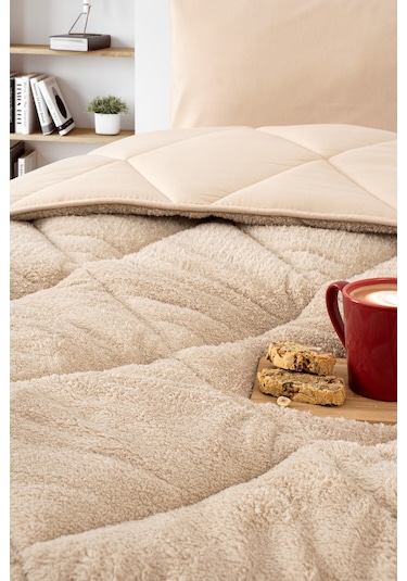 Çift Kişilik Wellsoft Yorgan-çarşaflı 2 Yastık Kılıflı Uyku Seti Bej