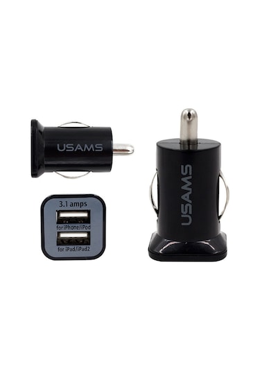 Usams 3.1A Mini Çift Girişli 12V Araç Şarj Başlık