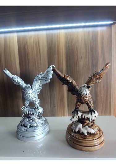 10cm -18cm Ebatlarında Kırılmaz Polyester,beyaz Renk Kartal Biblo