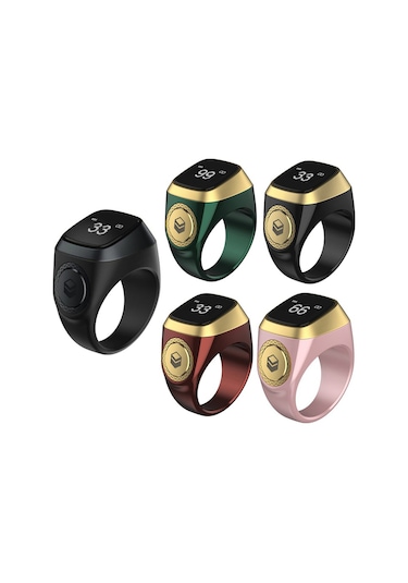 Shineyee Akıllı Zikirmatik Yüzük, Oled Ekran, Ble5.1, 3 Gün Pil Ömrü, Usb Şarj, 18mm Pembe E01 - Namaz Vakitleri Ve Zikir Sayımı