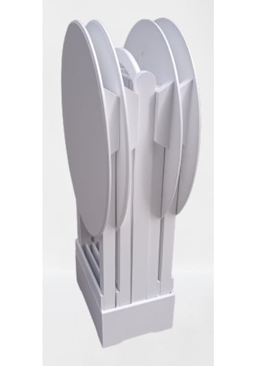 1448bng90136çanta Zigon Oval Sehpa Dörtlü Model Ahşap Mdf Parlak Beyaz Renk Kutu Sevk El Yapım