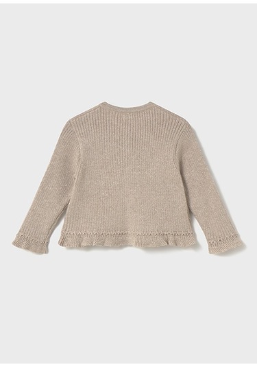 Mayoral Bej Kız Bebek Fırfırlı Örgü Hırka 2358 Toprak