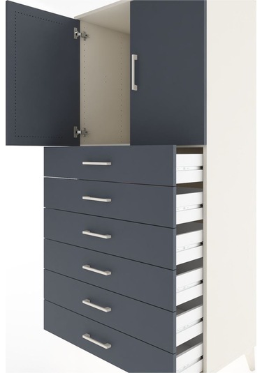 Hyperion Dolap Tek Raflı 6 Çekmeceli 2 Kapaklı 88x44x182 Ayta... Aytaşı