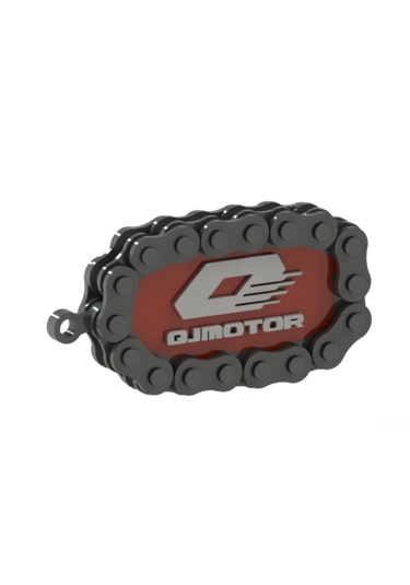 Qj Motor Zincir Detaylı Anahtarlık Kırmızı