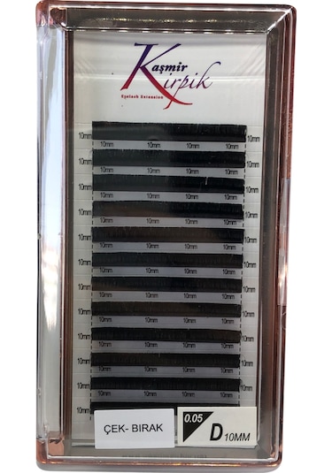 Kaşmir Kirpik Çek Bırak D Kıvrım 0.05 MM 10 Numara Tek Boy Kirpik