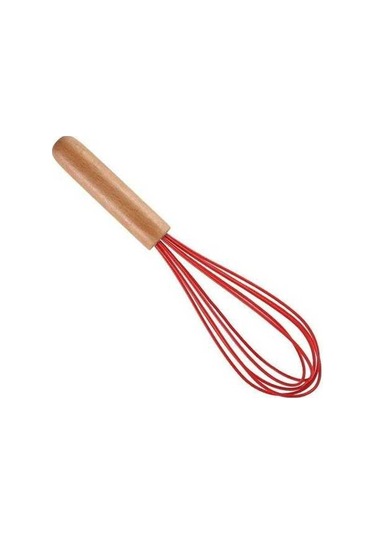 Fastbuy Ahşap Saplı Profesyonel Yumurta Çırpıcı Mutfak El Aleti Pastacılık Kırmızı Kırmızı