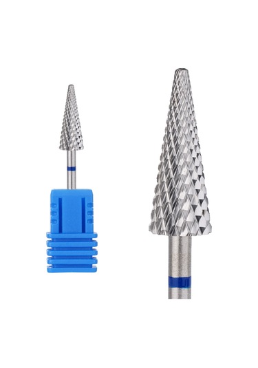 Manikür Çıkarma Çelik Törpü Ucu Mızrak Koni Mavi 005