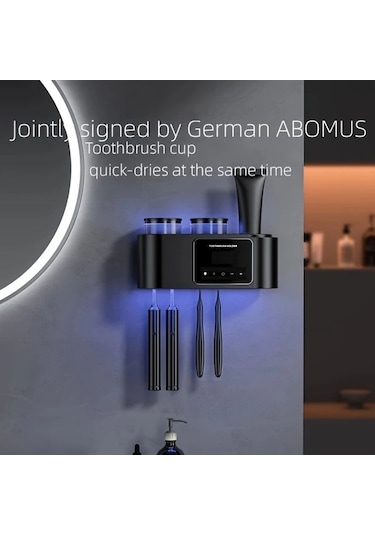 Fastbuy Akıllı Diş Fırçası Tutucu Ağız Bardağı Seti - Beyaz Uv Sterilizasyon Beyaz