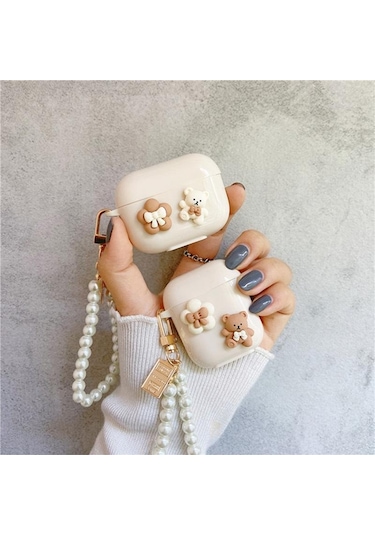 Kahverengi Sevimli Ayı Kılıfları 2021 Karikatür Bluetooth Kulaklık Koruyucu Kapak Airpods Uyumlu Pro