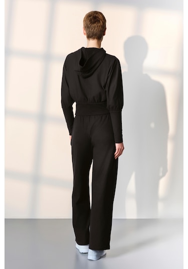 Doreanse Kadın Siyah Kapşonlu Eşofman Pijama Takımı 25k4045-standart Siyah