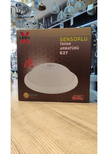 360 Hareket Sensörlü Tavan Armatürü 2 Duylu Apartman İçi Merdiven Önü Uygun Beyaz