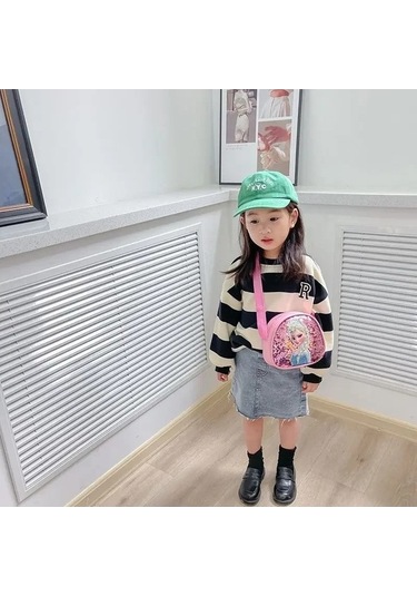 Maoyaya Disney Princess Elsa & Sofia Crossbody Bag - Frozen 2, Karikatür Çocuk Çantası, Omuzdan Askılı, Payetli Kırmızı 20661972gül Fuşya