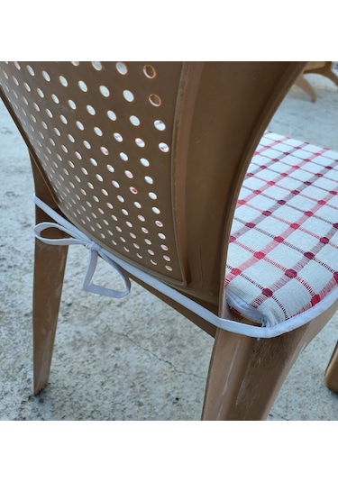 1 Adet Klasik Tek Alt Sandalye Minderi -bordo Kırmızı Kırmızı