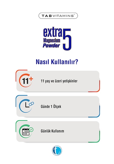 Tabvitamins Extra 5 Magnezyum Powder 60 Servis