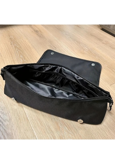 Honeybeeshop Siyah Saç Şekillendirme Aletleri Seyahat Çantası Düzleştirici Maşa Saklama