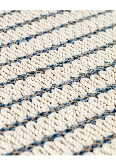 Talmont Saçaklı Kilim - Mavi/beyaz - 65x130 Cm 8684427208861 Çok Renkli