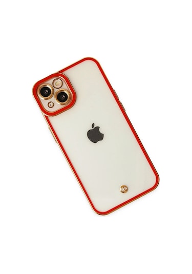 Mey İthalat Apple, Uyumlu iPhone 14 Plus Kılıf Liva Lens Silikon - Kırmızı