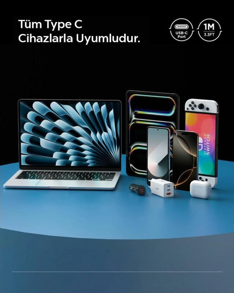 Spigen Usb-c To Usb-c 1 Metre Kablo 60w Güç / Pps 2.0 Super Hızlı Şarj / 480 Mbps Data Aktarım Hızı Type-c Ekstra Dayanıklı White