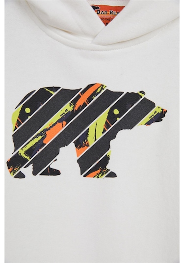 Bad Bear Mono Beyaz Çocuk Kapüşonlu Sweatshirt-Off-Whıte Çok Renkli