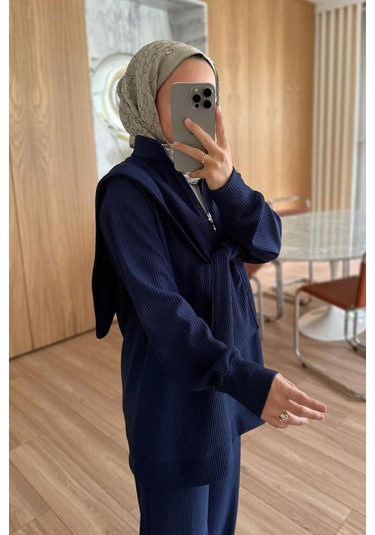 Omuz Atkılı 3'lü Takım - Lacivert Lacivert