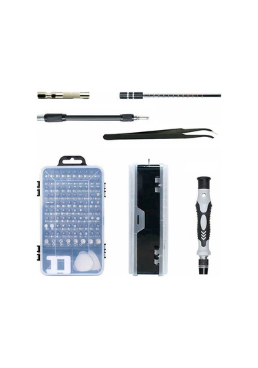 Shineyee Çelik Tornavida Seti 115 Parça - Saat, Telefon Tamiri İçin Çok Fonksiyonlu Tamir Aleti